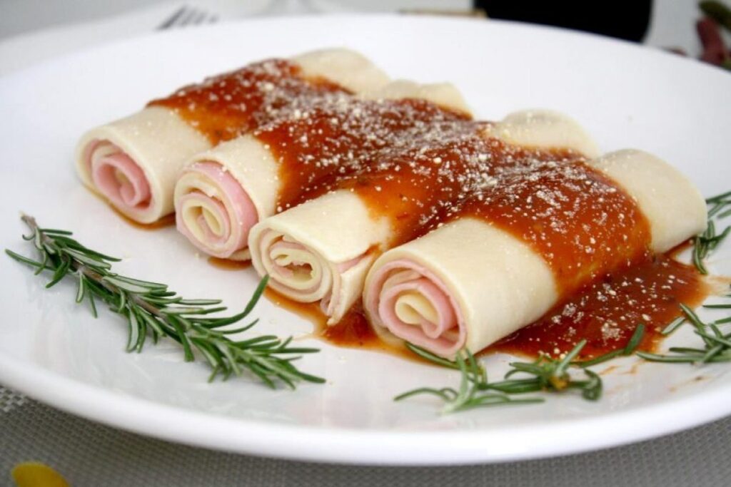 canelone de presunto e queijo