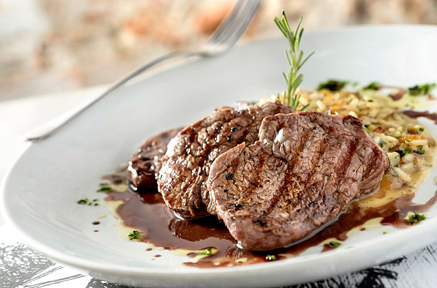escalope de mignon com purê